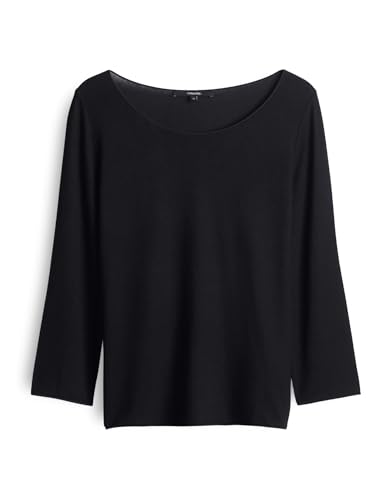 someday Damen Dreiviertelarmshirt | Basicshirt KIROSA Soft Regular aus Ecovero Viskose Mix Black, 36 von someday