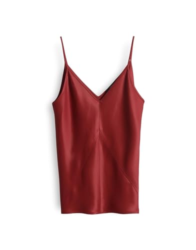 someday Damen Blusentop | ZIXTI Regular Top in glänzender Satinqualität Ruby red, 38 von someday