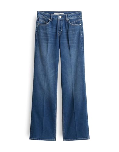 someday Damen Flared | Carie Iconic Flared Jeans aus nachhaltigem Baumwoll Mix Mid Rise Dark Blue, 42 von someday