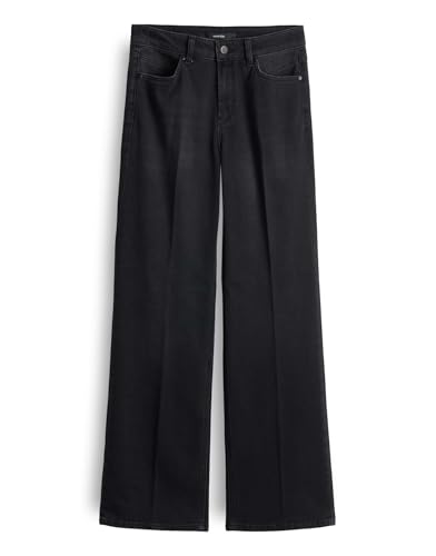 someday Damen Flared | Long Flared Jeans Carie Iconic Mid Rise aus nachhaltigem Baumwoll Mix Raven Black, 40 von someday