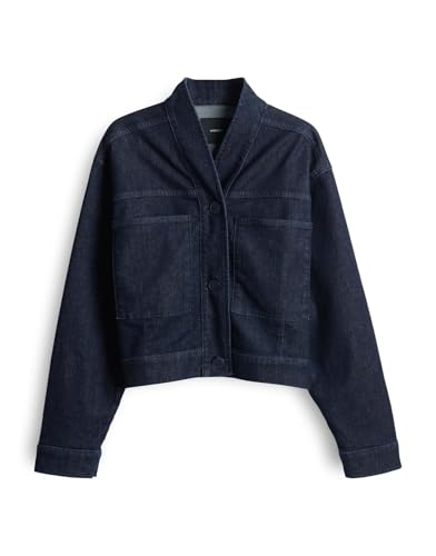 someday Damen Jacke | NENIMA Boxy Jeansjacke in Rinsed Waschung Classic Dark Blue, 34 von someday