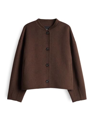 someday Damen Jacke | NOOLIA Loose Blousonjacke aus weichem Wollmix Dark Espresso, 38 von someday