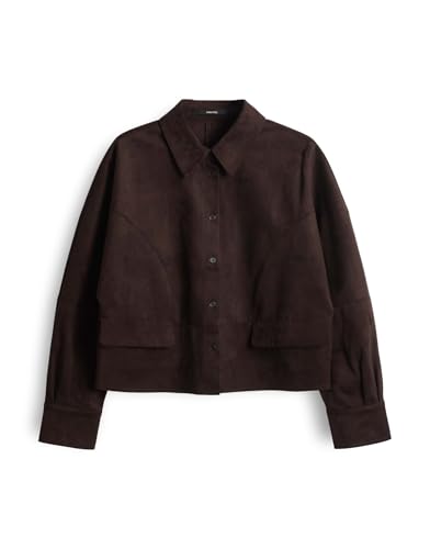 someday Damen Jacke | NYLIA Regular Kurzjacke in Wildlederoptik Dark Espresso, 42 von someday