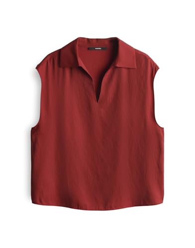 someday Damen Kurzarmbluse | Shirtbluse ZLAYA Regular mit Polokragen Ruby red, 42 von someday