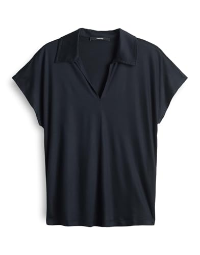 someday Damen Kurzarmshirt | KENDRI Regular Fließendes Poloshirt aus Eco Viskose Ocean, 40 von someday