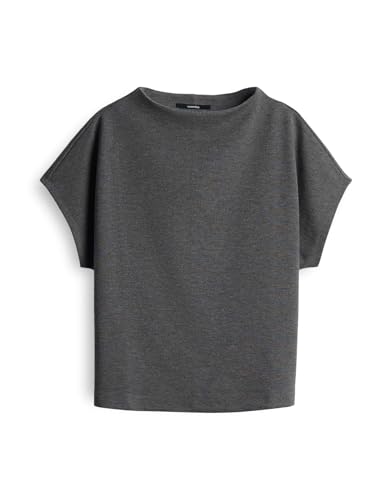 someday Damen Kurzarmshirt | Kalene Regular Jerseyshirt in Mélange ashy Grey Melange, 36 von someday