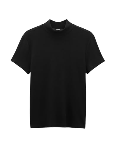 someday Damen Kurzarmshirt | Weiches Rippshirt KARLUSIA Slim aus Modal Mix Black, 42 von someday