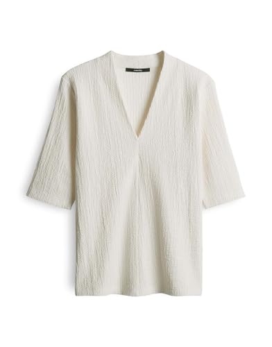 someday Damen Kurzarmshirt | strukturiertes Jerseyshirt KELOISE Slim in Crash-Optik Milk, 36 von someday