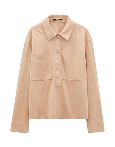 someday Damen Langarmbluse | Bluse Zelura Regular in Veloursleder Optik Cashmere Cream Melange, 38 someday Damen Langarmbluse | Bluse Zelura Regular in Veloursleder Optik Cashmere Cream Melange, 38 von someday