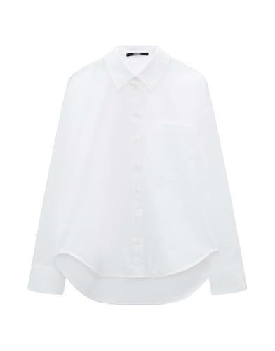 someday Damen Langarmbluse | Hemdbluse ZAMILLA Loose aus Baumwollpoppelin White, 40 von someday