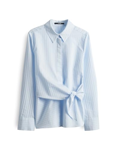 someday Damen Langarmbluse | Hemdbluse ZELLISSIMA Stripe Slim mit Bindedetail Clear Water, 38 von someday