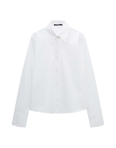 someday Damen Langarmbluse | Langarmbluse ZANDRINA Loose aus Baumwollpopeline White, 42 von someday