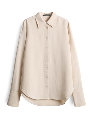 someday Damen Langarmbluse | Longbluse ZERLIAN aus fließendem Viskose Leinen Mix Natural Glaze, 36 von someday