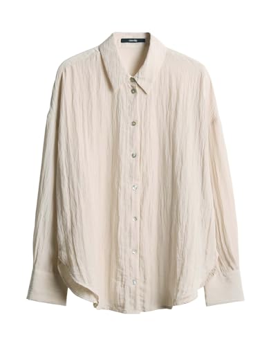 someday Damen Langarmbluse | Longbluse ZLIMAY mit feiner Crinkle-Optik Natural Glaze, 40 von someday