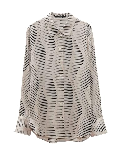 someday Damen Langarmbluse | Oversize Printbluse ZAURYN aus Viskose Soft Cream, 40 von someday