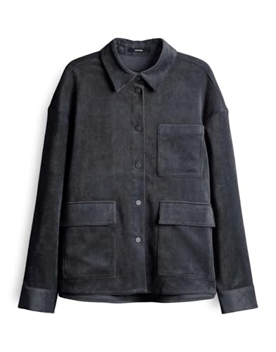 someday Damen Langarmbluse | ZORTEA Regular Cordhemd mit Utility Details Steel Blue, 36 von someday