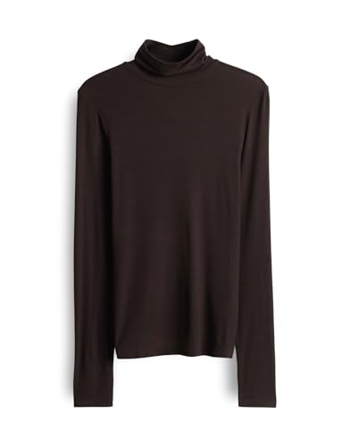 someday Damen Langarmshirt | KAVERY Slim Longsleeve mit Kaschmiranteil Dark Espresso, 38 von someday