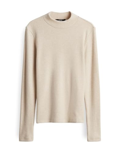 someday Damen Langarmshirt | KOSIE Detail Slim Longsleeve mit feiner Rippstruktur Mellow mélange, 38 von someday