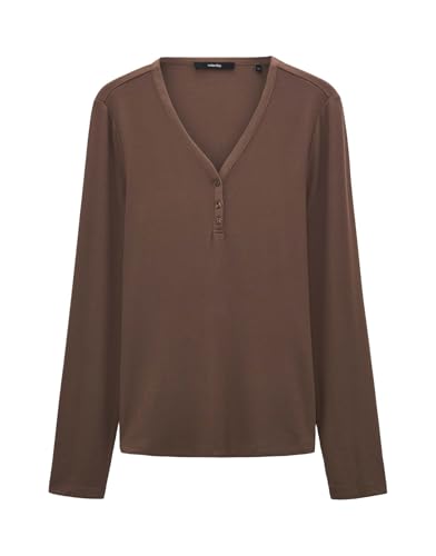 someday Damen Langarmshirt | Longsleeve KINOLA Regular aus dezenter Rippstruktur Soft Mocha, 40 von someday