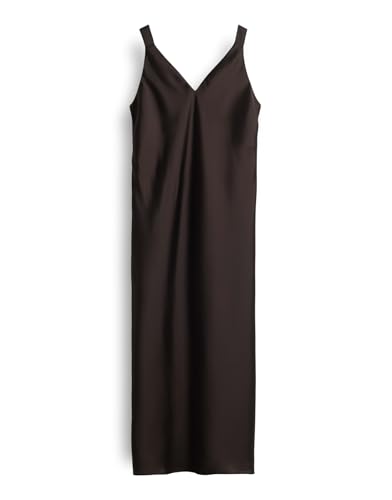 someday Damen Midikleid | QOVA Pure schimmerndes Slip Dress in A-Linie Dark Espresso, 36 von someday