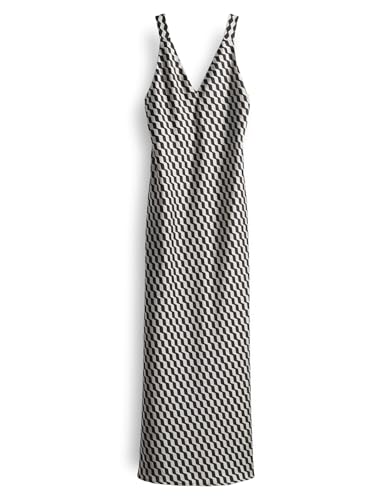 someday Damen Midikleid | Satinkleid QOVA Graphic mit minimalistischem Print Black, 36 von someday