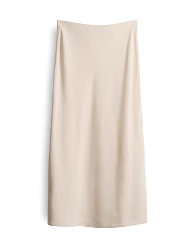 someday Damen Midirock | Fließender Midirock ODINI Linen mit moderner Eleganz Natural Glaze, 42 von someday