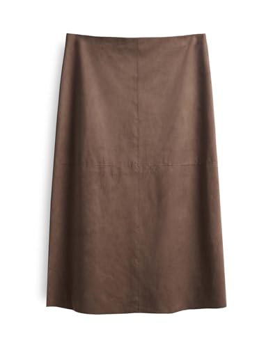 someday Damen Midirock | Midi-Rock OVELOU in Veloursleder Optik Soft Mocha, 40 von someday