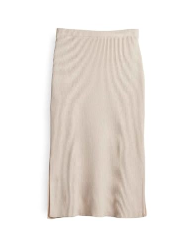 someday Damen Midirock | OTOINI Bleistiftrock aus softem Rippstrick Natural Glaze, 42 von someday