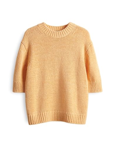 someday Damen Pullover | Kurzarmpullover TAVERY Loose aus weichem Bändchengarn Frozen Mango, 36 von someday