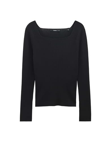 someday Damen Pullover | Rippstrickpullover TAMEA Slim mit Wolle Black, 42 von someday