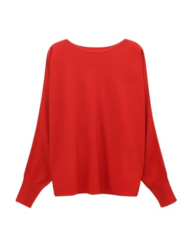 someday Damen Pullover | Strickpullover Taliya Detail Loose aus weichem Viskose Mix Vibrant red, 36 von someday