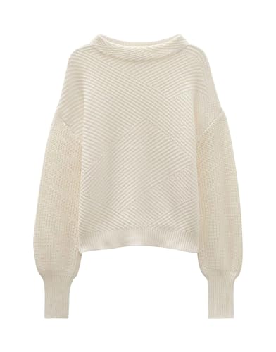 someday Damen Pullover | Strickpullover Tellina mit graphischem Muster Soft Cream, 40 von someday
