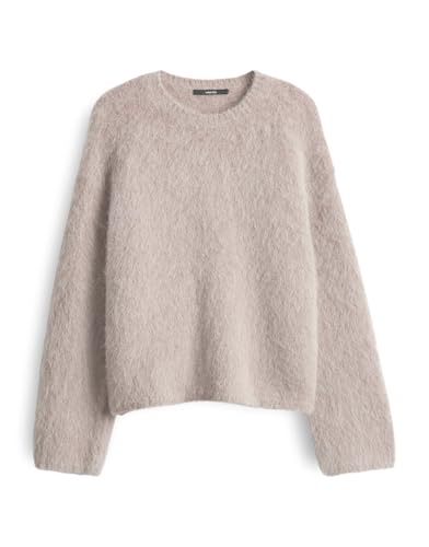 someday Damen Pullover | TAYANA Loose Strickpullover aus haarigem Alpakamix Pale Greige Melange, 38 von someday