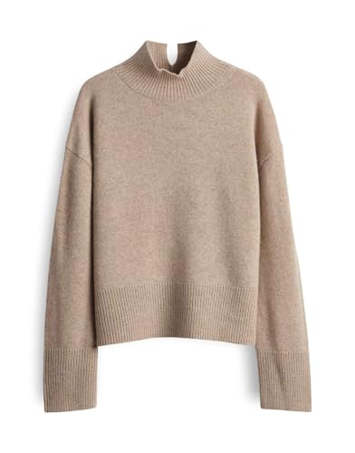someday Damen Pullover | TENNI Regular Strickpullover aus 100% Kaschmir Pale Greige Melange, L von someday
