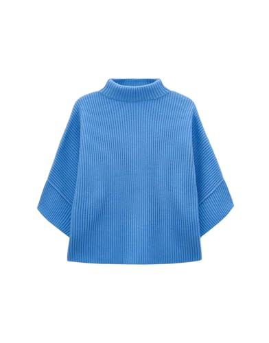 someday Damen Pullover | Verkürzter Strickpullover TALJA Loose aus Woll Mix Azure Blue, S von someday
