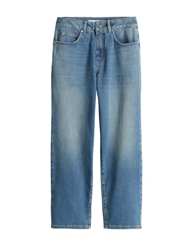 someday Damen Relaxed | Cropped Relaxed Jeans CORAH Iconic Mid Rise aus nachhaltigem Baumwoll Mix mid Cloud Blue, 34 von someday