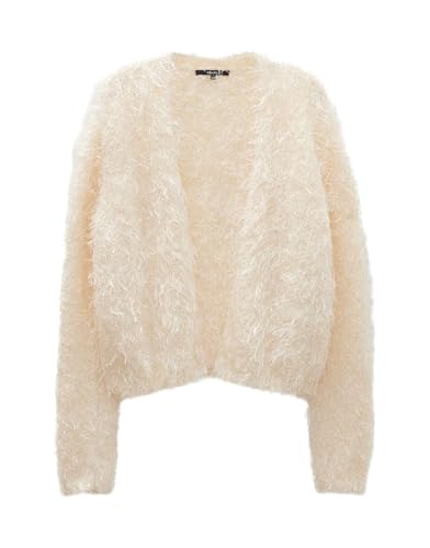 someday Damen Strickjacke | Cardigan TAULINA Loose mit Schimmer Effekt Soft Cream, 38 von someday