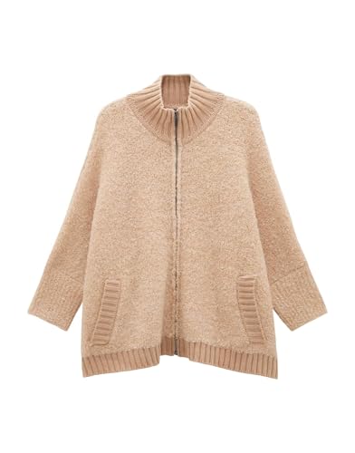 someday Damen Strickjacke | Oversize Strickjacke TOUCLEE Detail mit Wolle Cashmere Cream Melange, 0 von someday