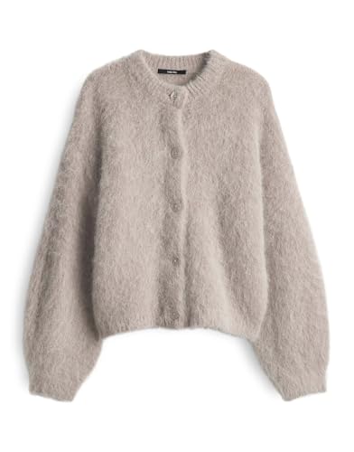 someday Damen Strickjacke | TAMANAH Loose Strickcardigan aus weichem Alpakamix Pale Greige Melange, 38 von someday