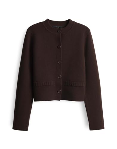someday Damen Strickjacke | TOLEEN Regular Cardigan aus Woll Mix Dark Espresso, 38 von someday