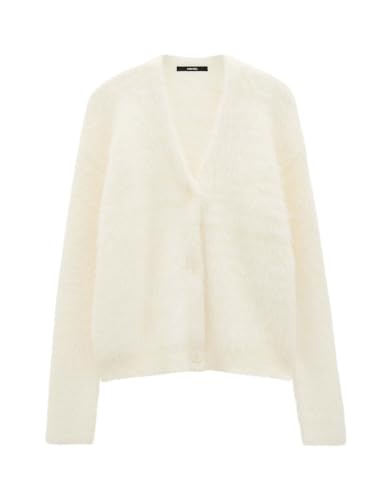 someday Damen Strickjacke | Weiche Strickjacke TANNAH Loose in Fake Fur Optik Milk, 42 von someday