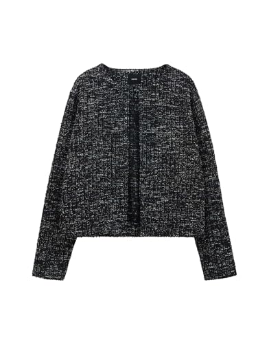 someday Damen Sweatjacke | Sweatjacke ULAYA Loose in Bouclé Optik Black, 40 von someday
