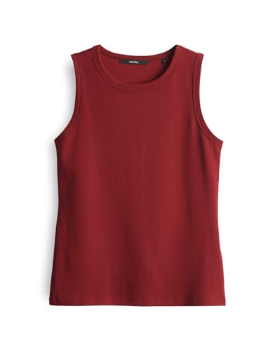 someday Damen Top | Geripptes Top KLEANNE Slim aus BCI Cotton Mix Ruby red, 38 von someday