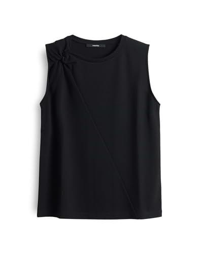someday Damen Top | KESSIE Slim Jerseytop mit Knotendetail Black, 36 von someday