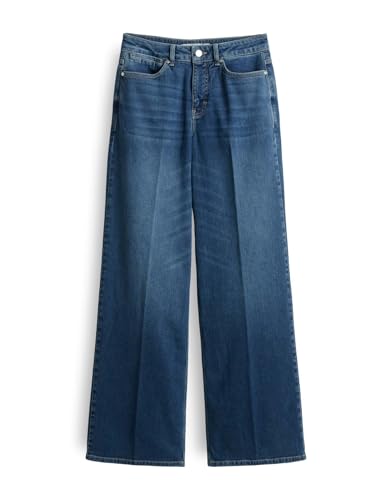 someday Damen Wide | CELLMA Iconic Wide Leg Denim aus BCI Cotton Mix Mid Rise mid Mist Blue, 38 von someday