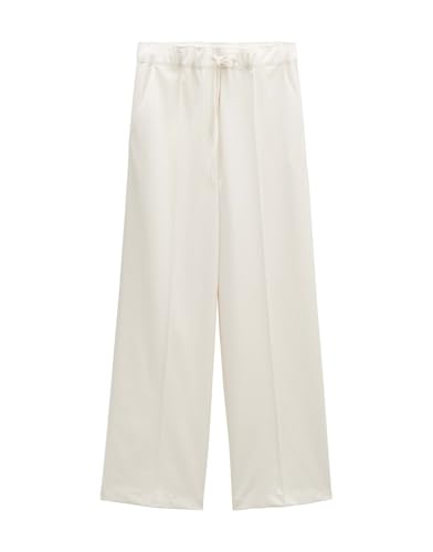 someday Damen Jogpants | Businesshose Candra Wide in weicher Flanell Optik Soft Cream, 38 von someday