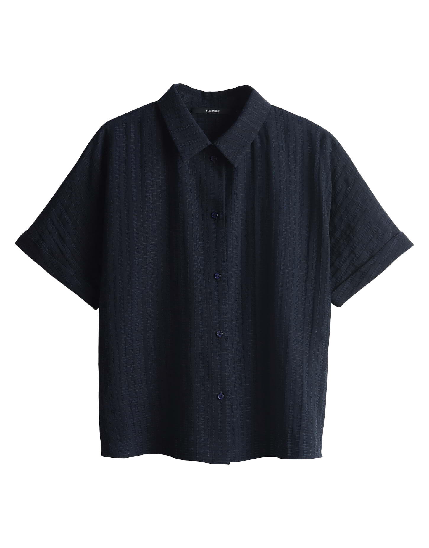 someday - Hemdbluse - Zilina structure blau - Gr. - 38 von someday