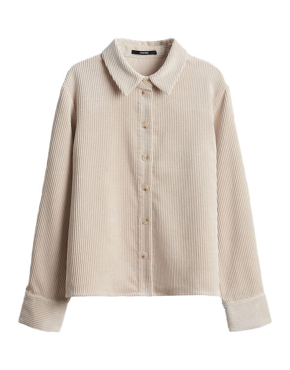 someday - Hemdbluse aus Samtigen Cord - Zortney bold beige - Gr. - 40 von someday