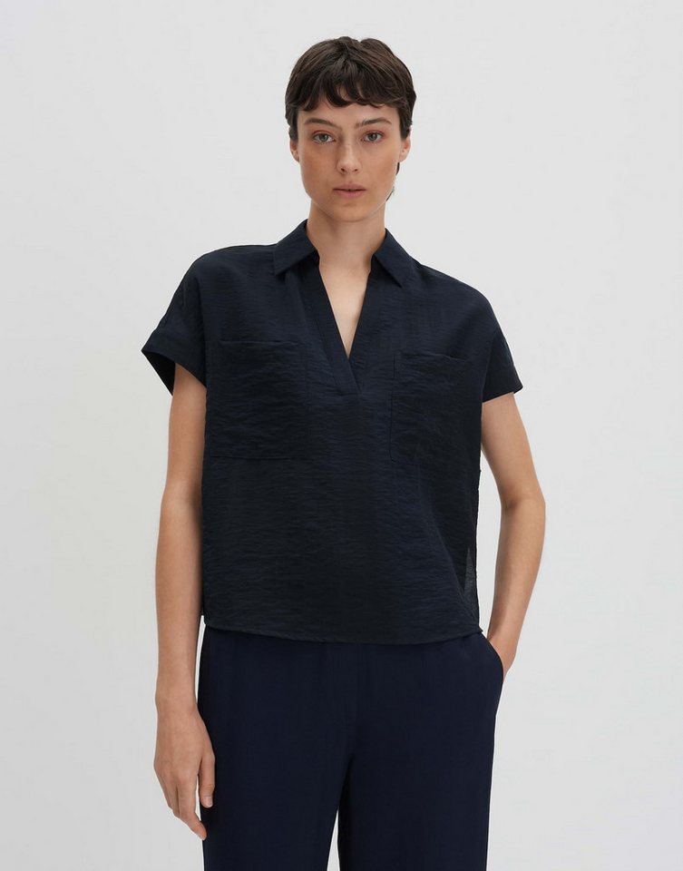 someday Kurzarmbluse ZLEANA Loose mit Kreppstruktur von someday