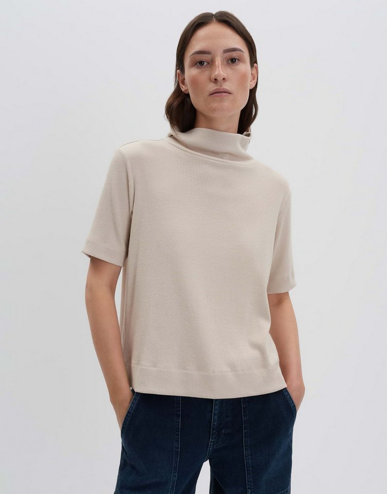 someday Kurzarmshirt KEBBIE Regular mit feiner Rippstruktur lockere Passform, gerader Schnitt von someday